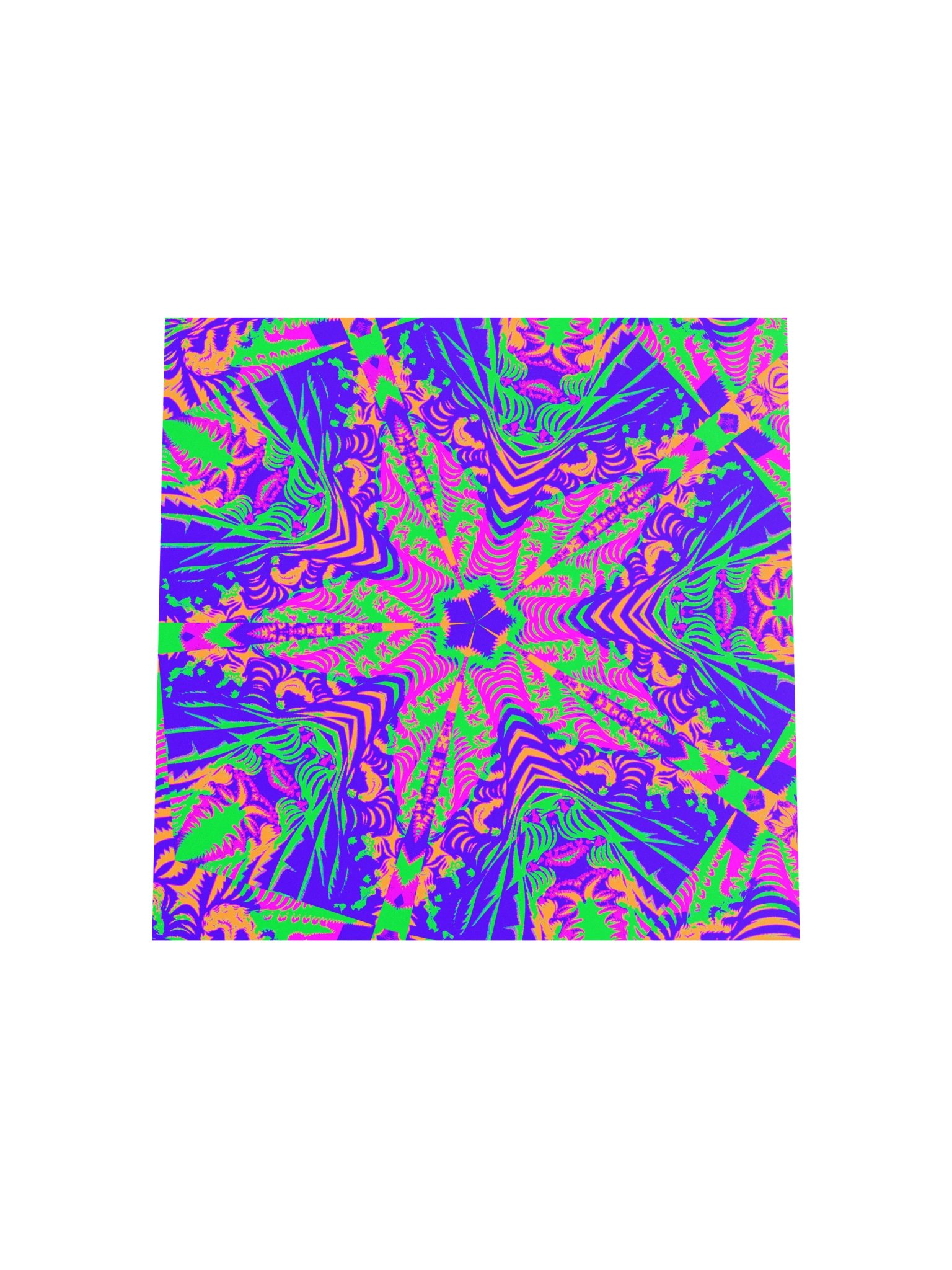 Psychedelic Stoner Art Poster, Trippy Star Flower Abstract Print, Neon Green Pink Orange Blue Cannabis Kaleidoscope Colorful Creation product image (3)