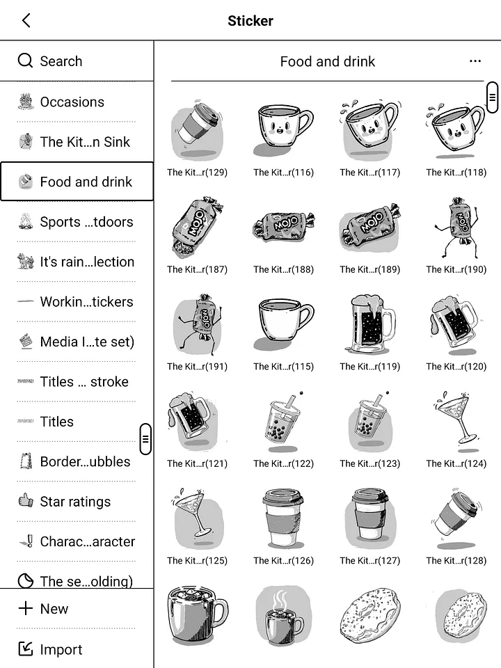 The food and drink Supernote sticker set (no tracing required) product image (2)