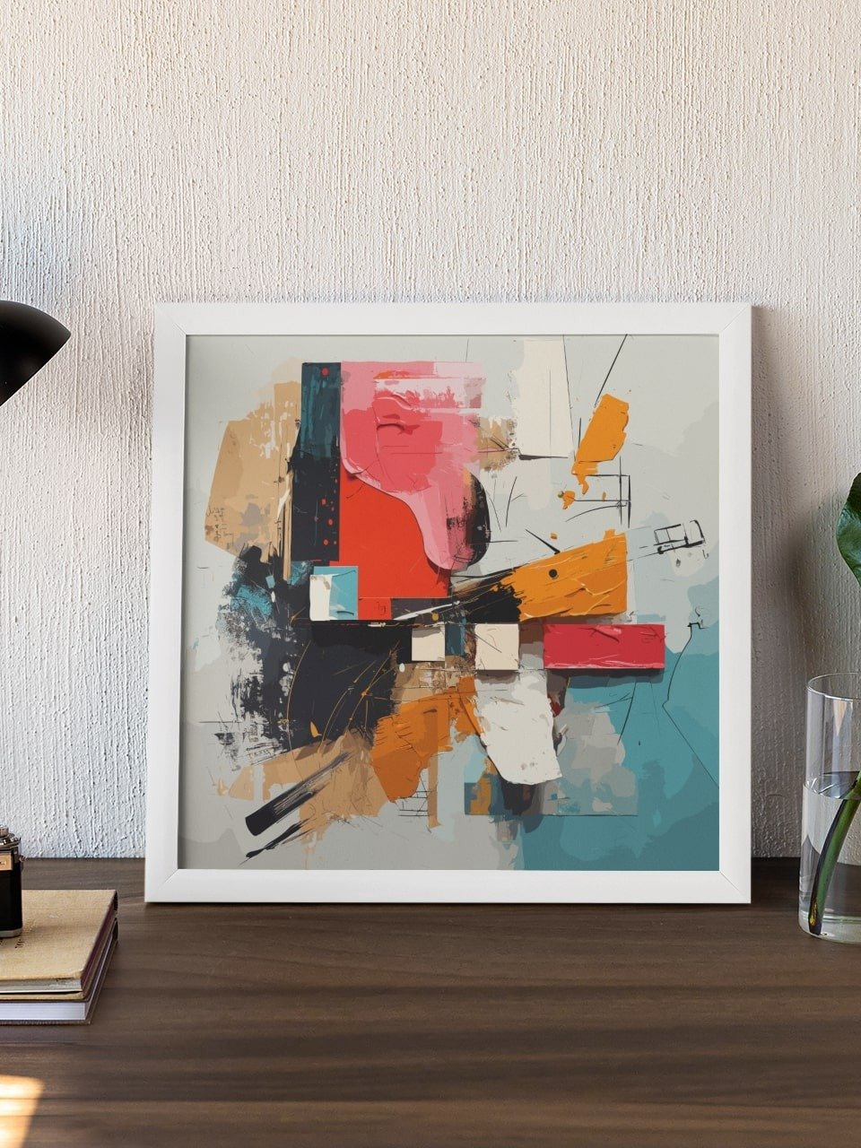 Abstract Expressionist Collage Art Poster, Vibrant Mixed Media Composition, Modern Urban Wall Art for Contemporary Interior Decor product image (4)