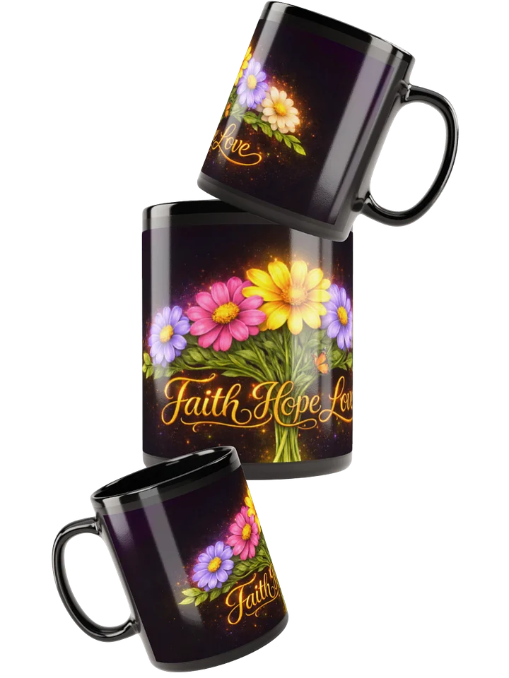 Glowing Garden Faith Black Glossy Mug product image (1)