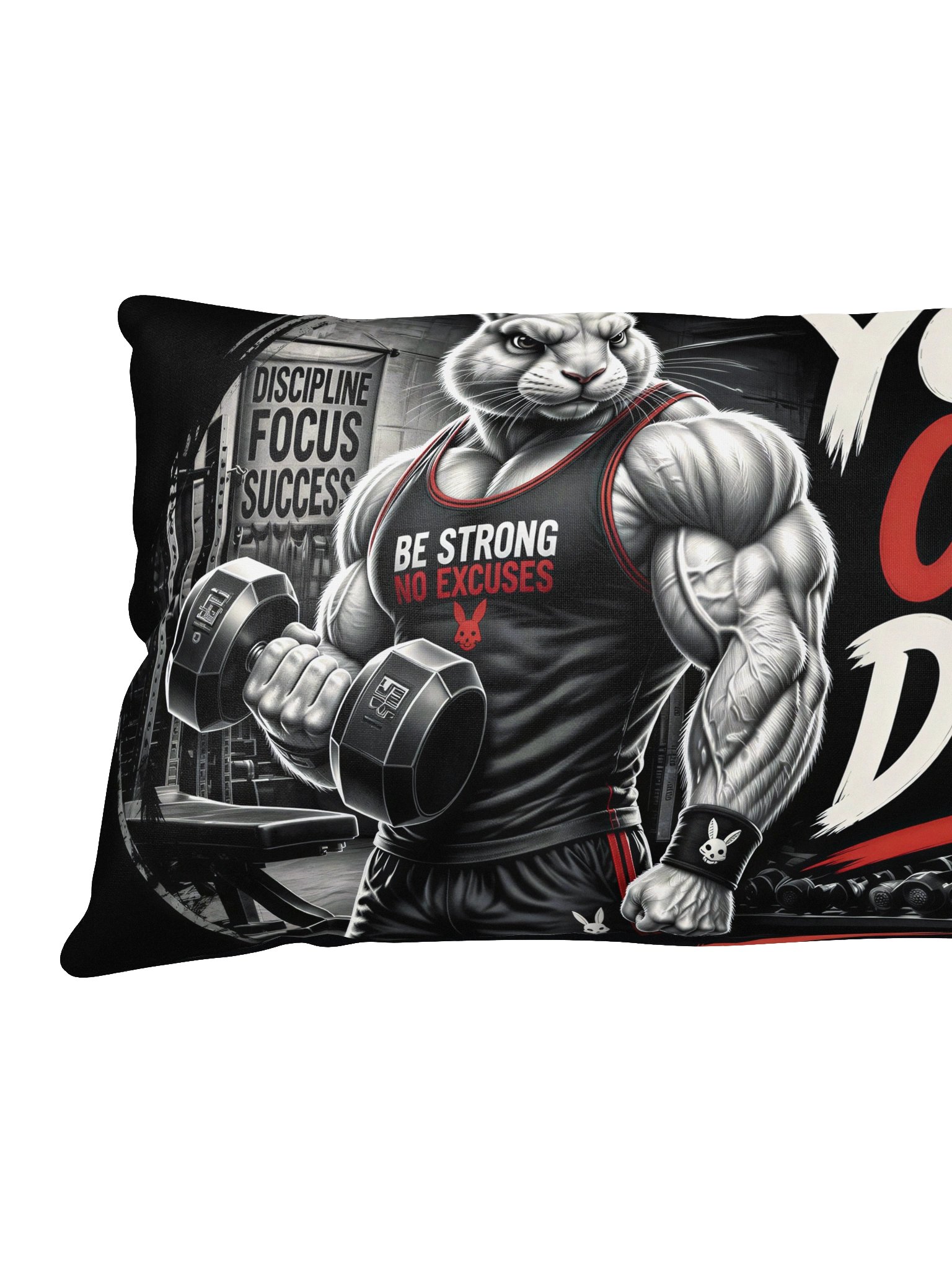 Muscular Rabbit Gym Motivation Pillow product image (3)