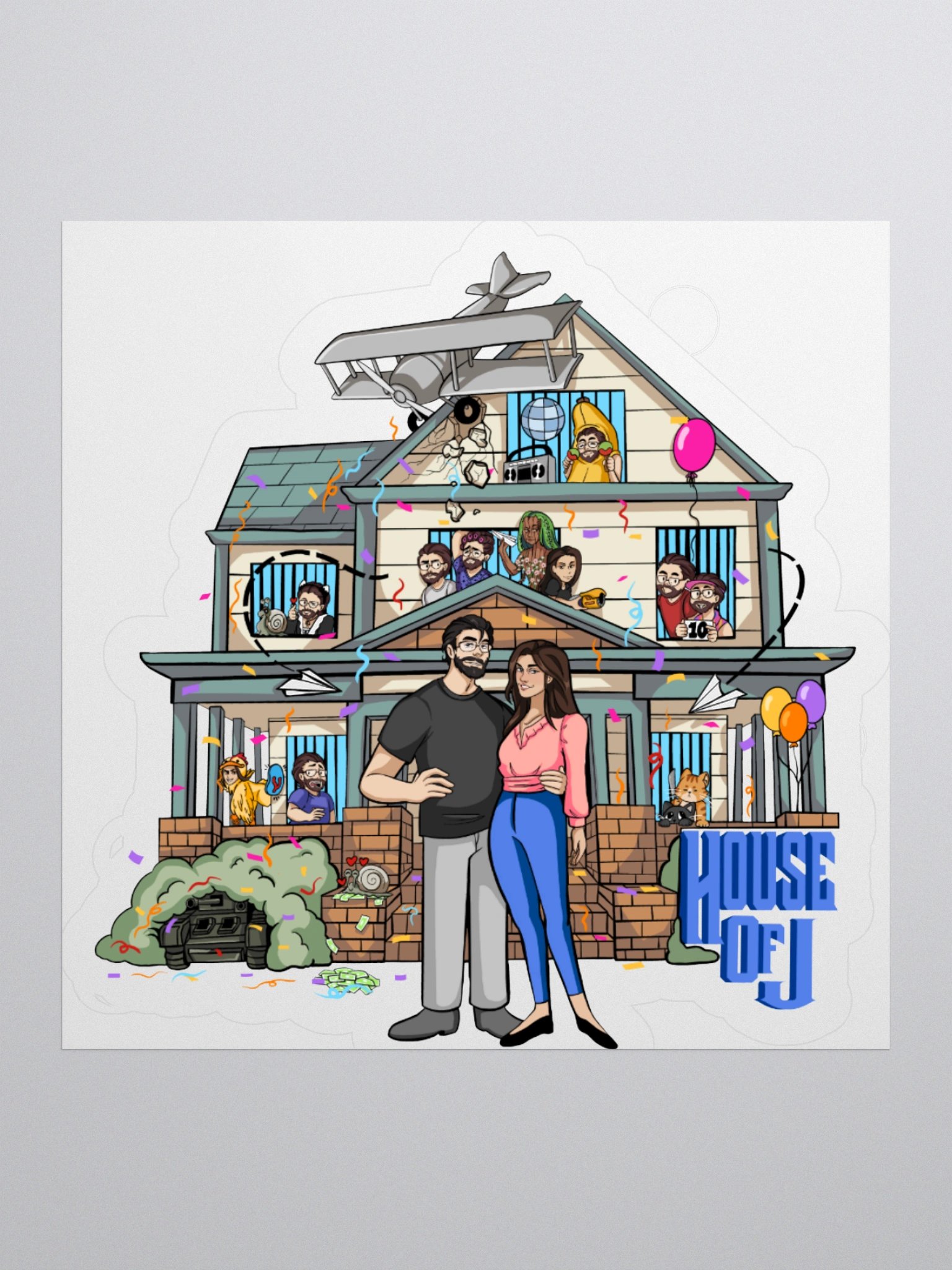 "Full House of J" Kiss Cut Sticker product image (3)