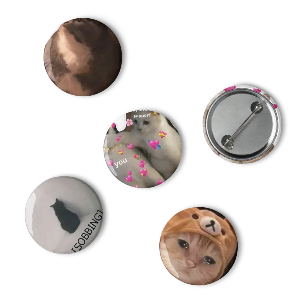 Set of Pin Buttons: Meme Cats 29 product image (6)