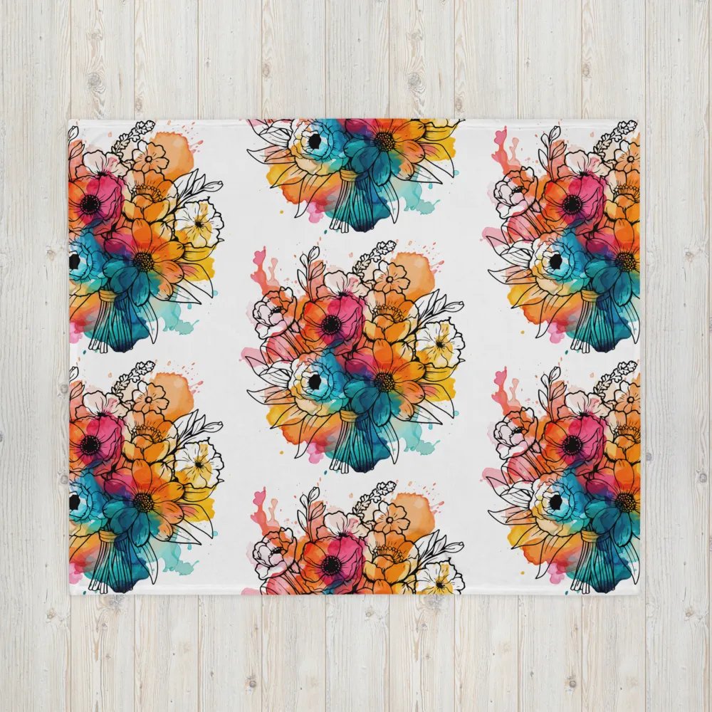 Ink Splatter Floral Bliss Throw Blanket product image (5)