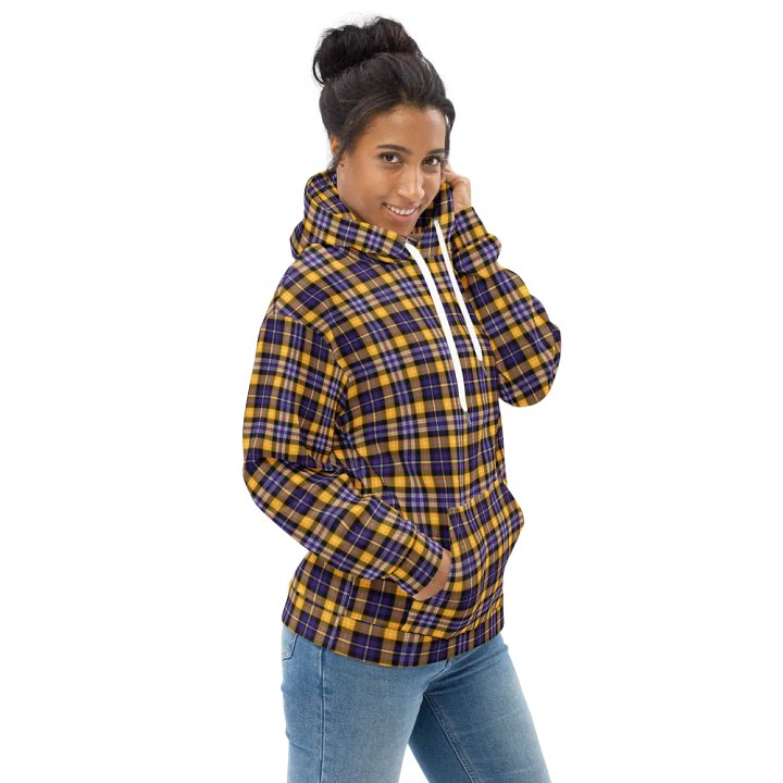 Purple and Yellow Gold Sporty Plaid Hoodie product image (1)