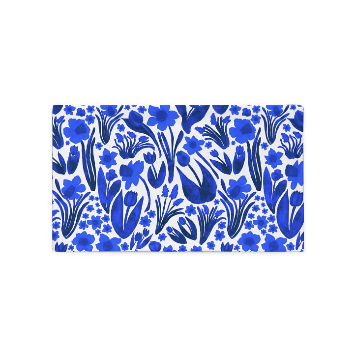 Spring Garden Pillowcase | Royal Blue on White | Bold Florals, Beachy Charm & Coastal Elegance | Monique Faella Designs™ product image (5)