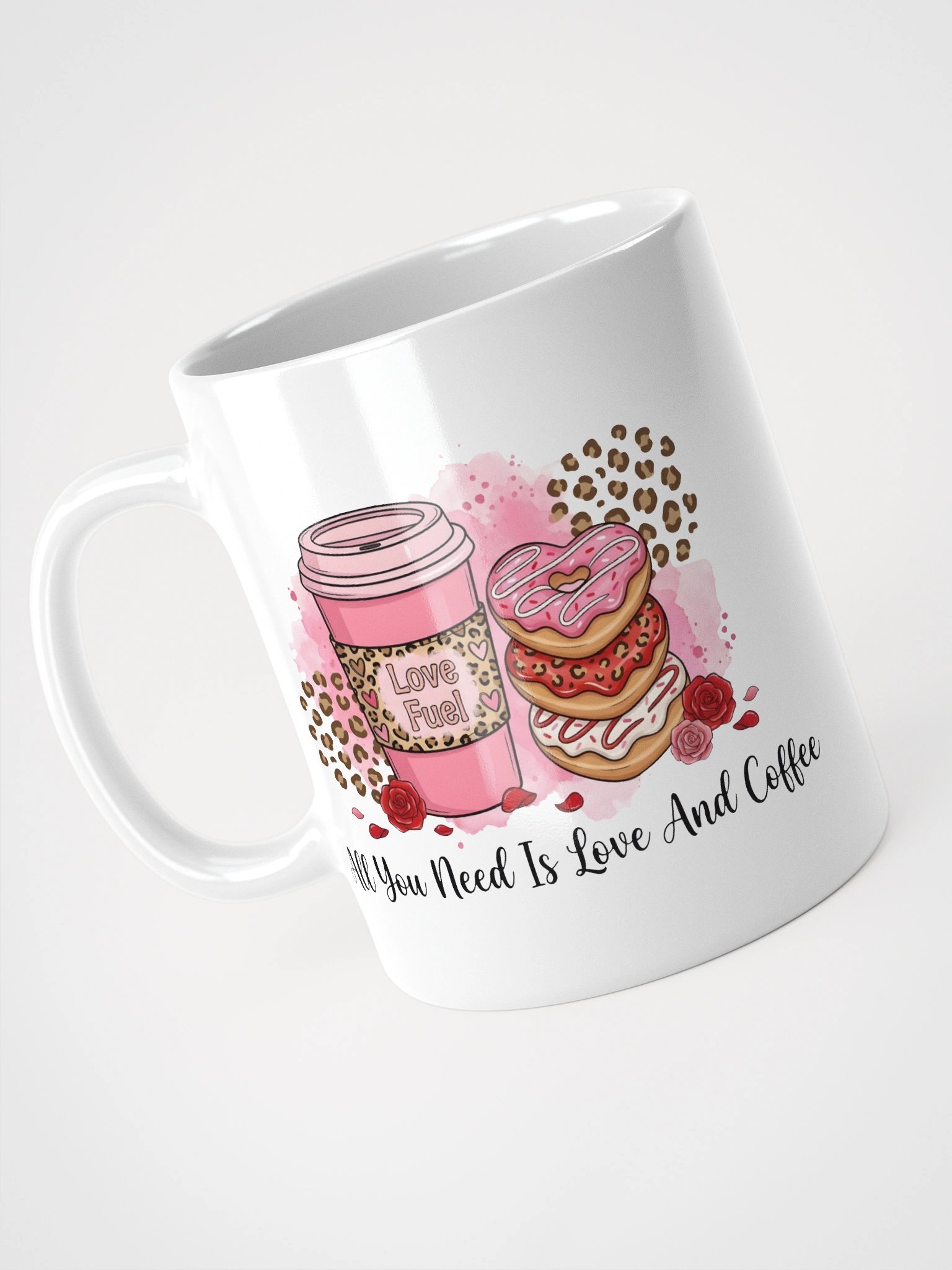 Valentine Cheetah All You Need Is Love & Coffee Mug product image (4)