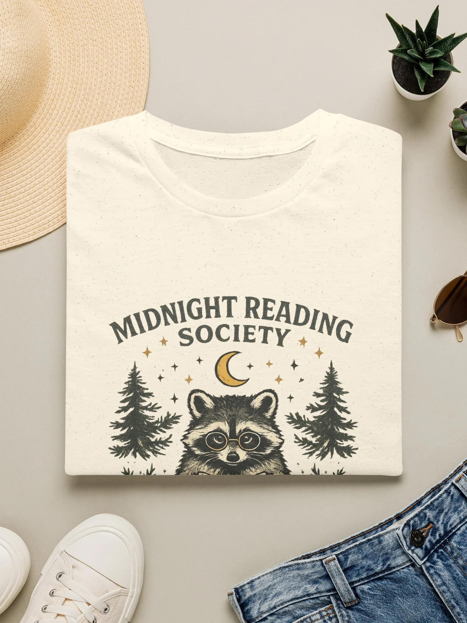 Midnight Reading Society Raccoon T-Shirt | Night Owl Booklover Tee product image (14)