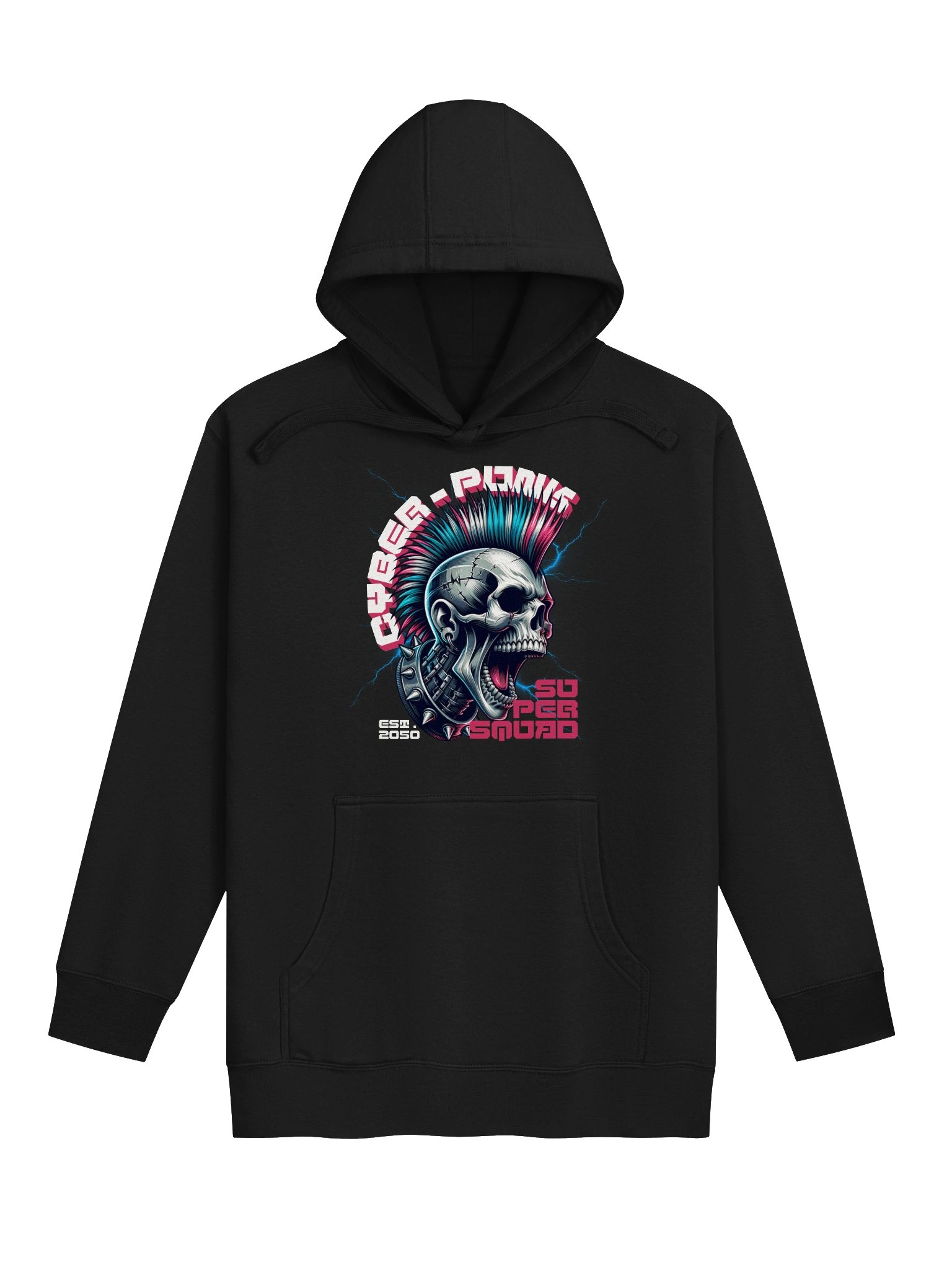 Cyber Punk Skull Graphic Comfort Hoodie product image (1)