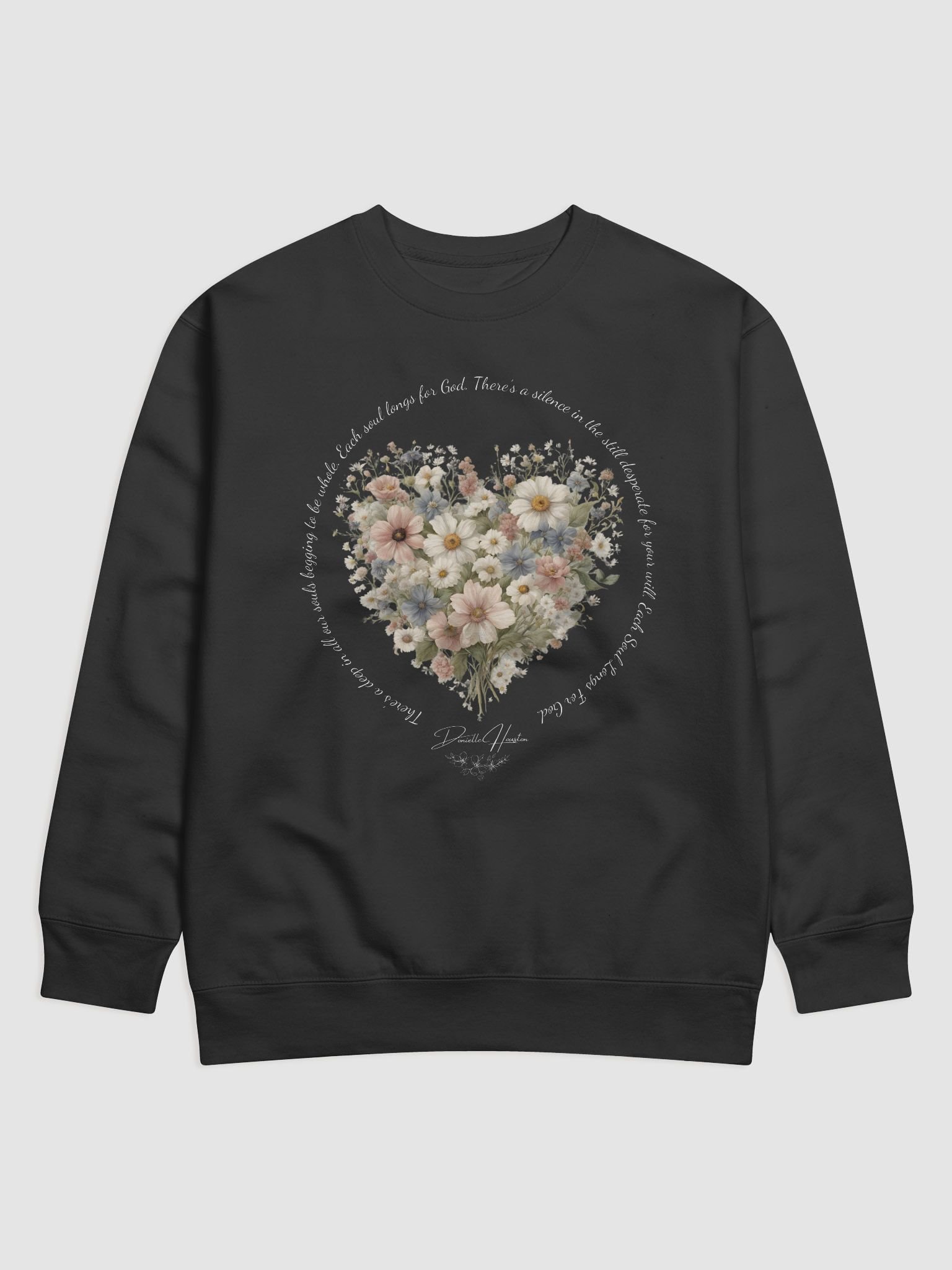 "Each Soul Longs For God" Floral Heart Sweatshirt | Light Print product image (1)