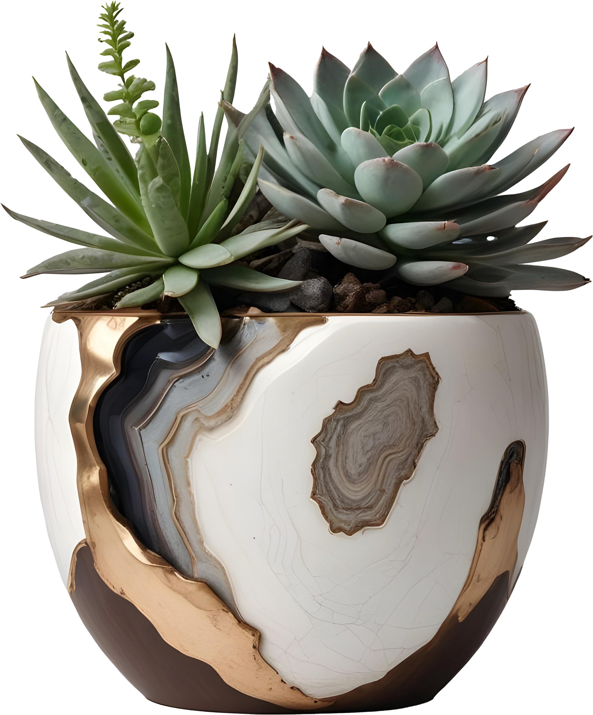 Earthly Symphony – Boho Chic Pot with Plant PNG product image (1)