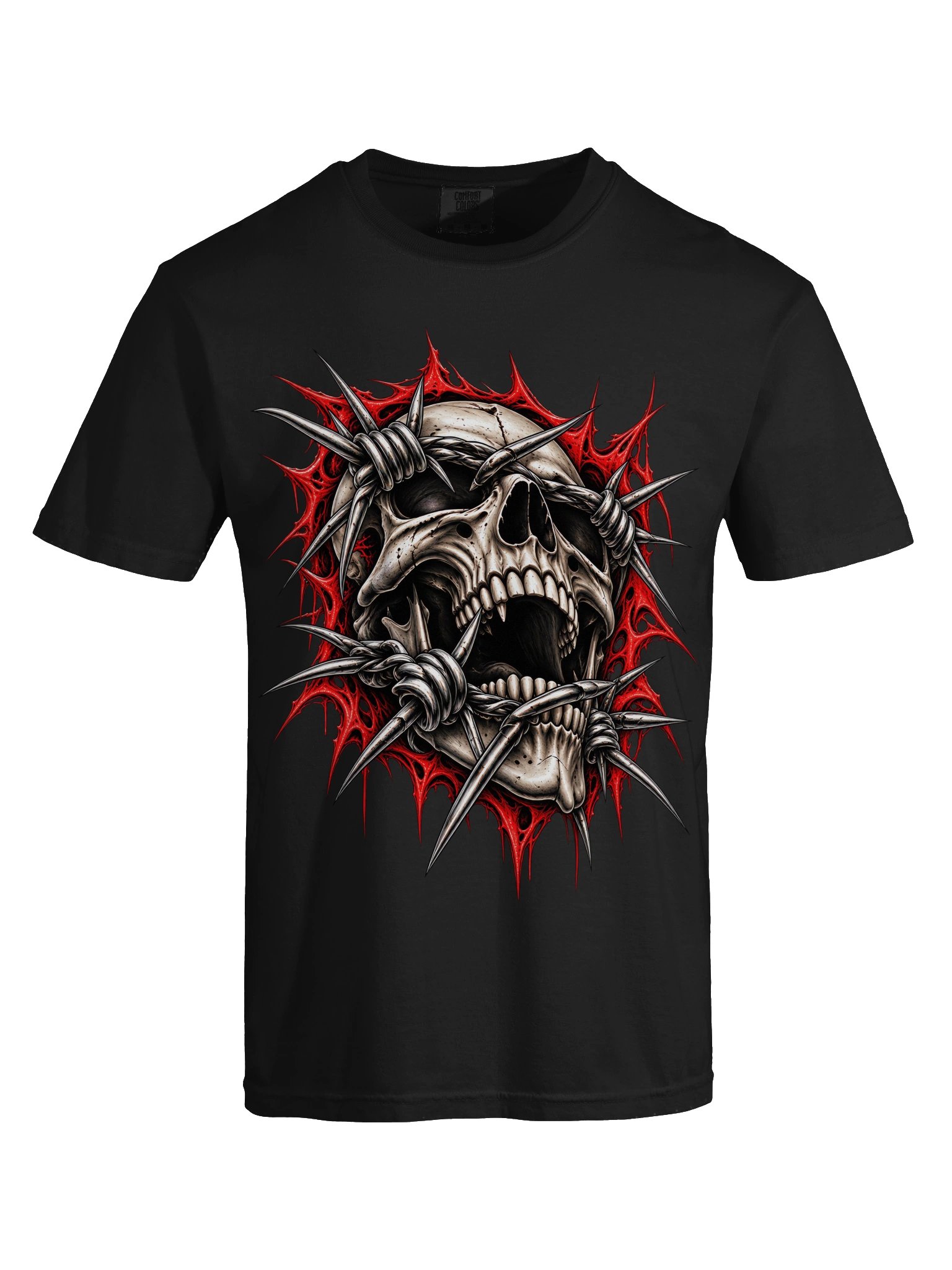 Barbed Wire Skull Heavyweight Streetwear Tee product image (50)