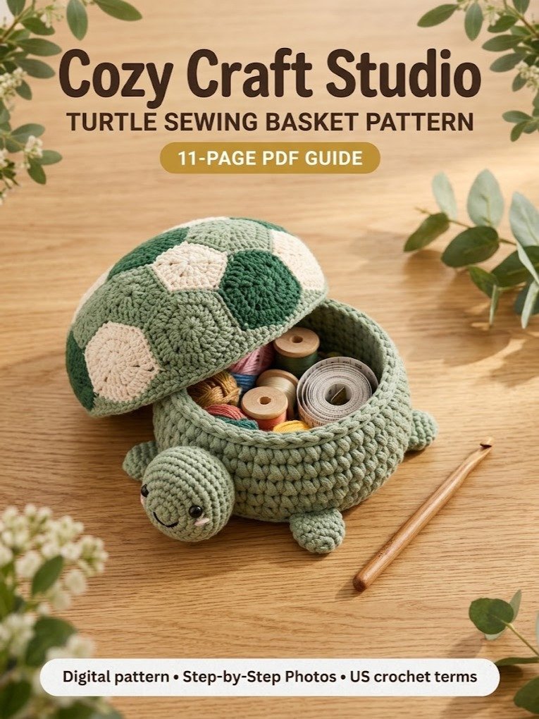 🐢 Crochet Turtle Sewing Organizer Pattern PDF product image (2)