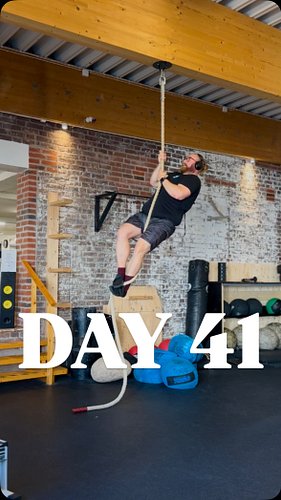 Rope Climb Day 29-41. Frustrating couple of weeks, I just couldn’t get the feet to lock properly and was just sliding. But no...