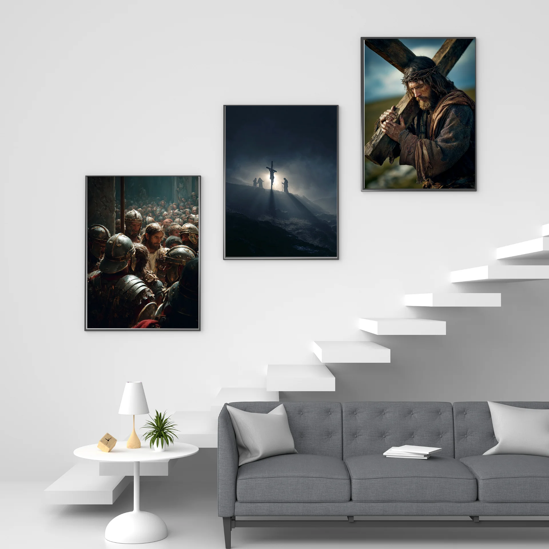 Jesus Crucifixion Wall Art Set | 5-Piece Christian Decor Printable product image (4)