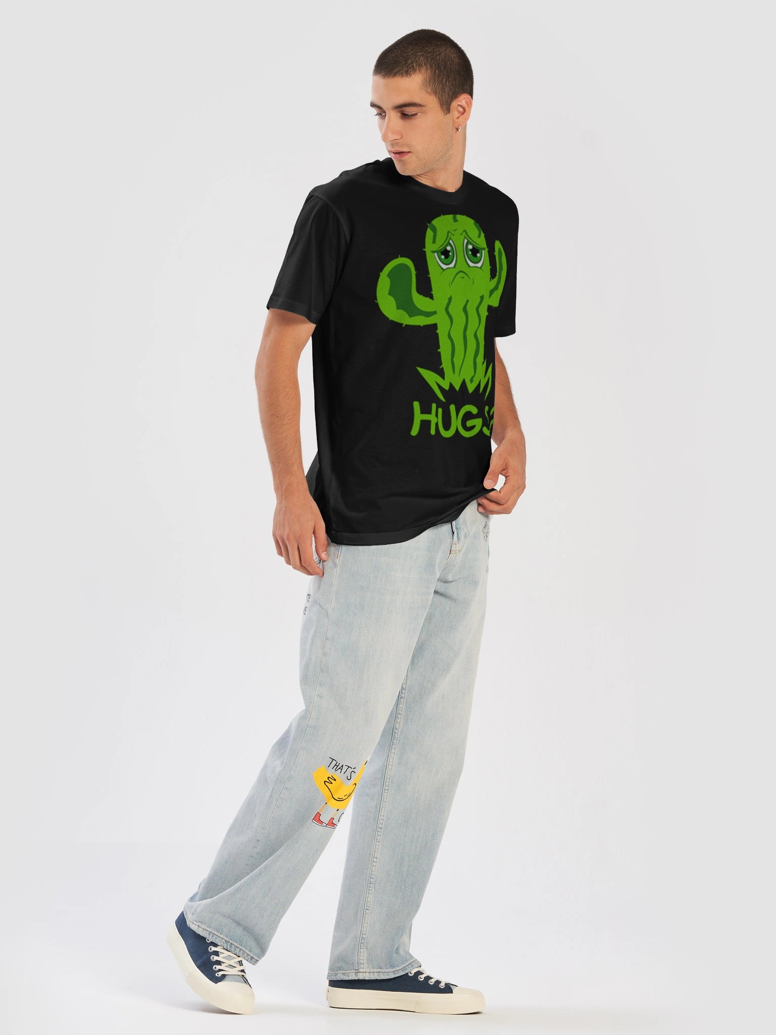 Sad Cactus – “Hugs?” Cute Comedy Design T-Shirt product image (5)
