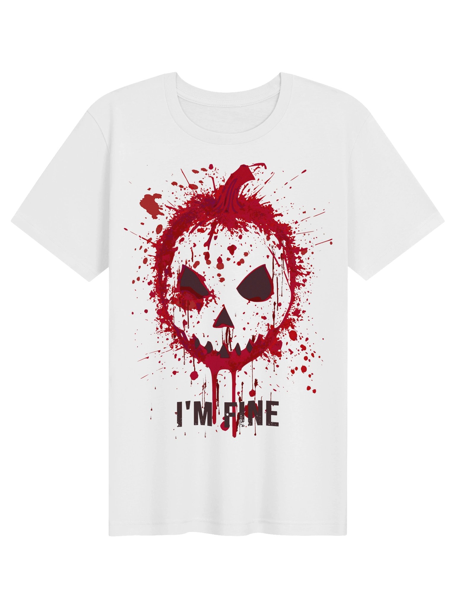 I’m Fine Bloody Shirt Blood Splatter Zombie Pumpkin Jack O Lantern Horror product image (4)