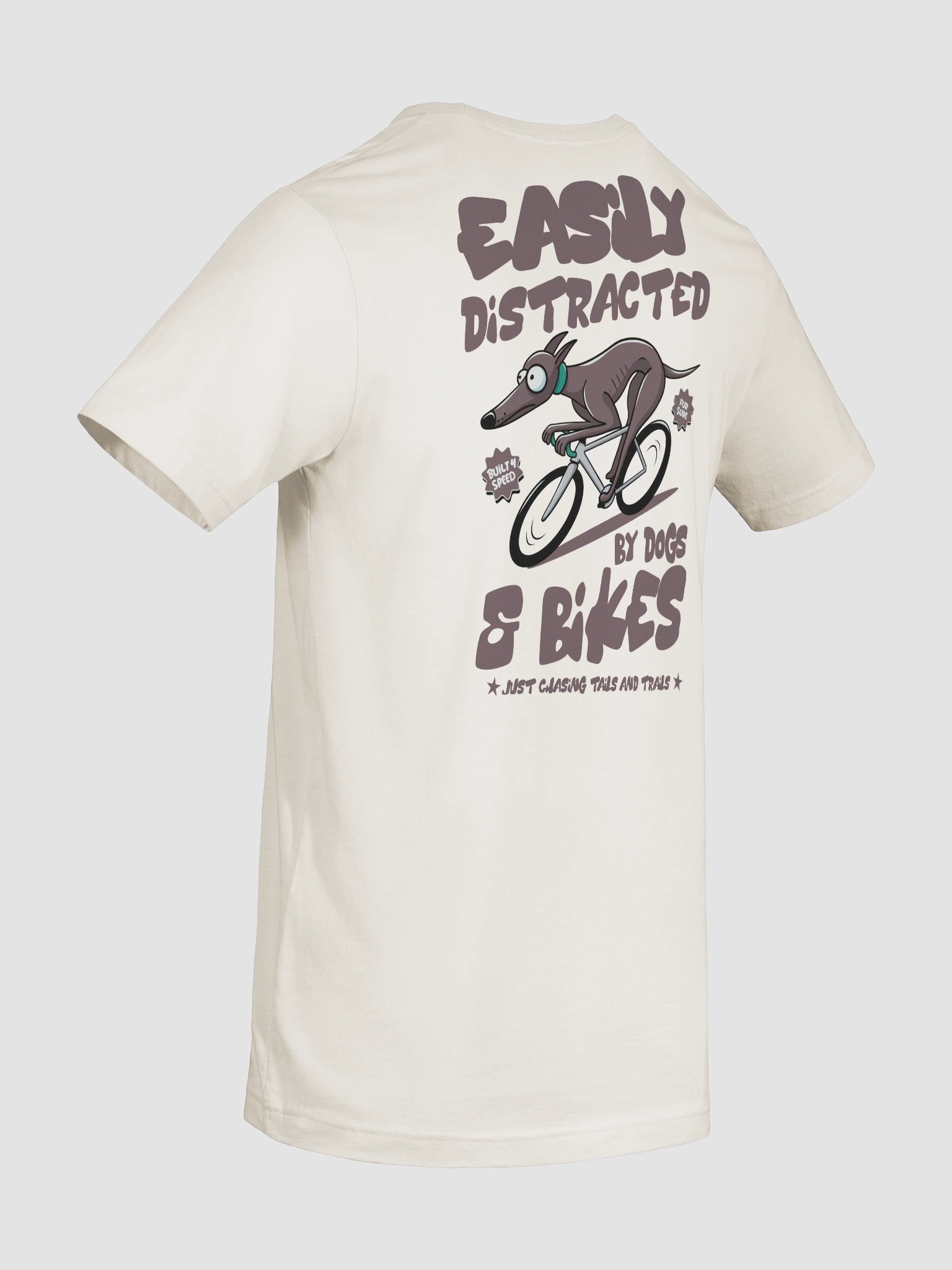 Easily Distracted by Dogs & Bikes Funny Cycling T-Shirt – Greyhound Dog Rider Tee for Bike Lovers - Plain product image (10)