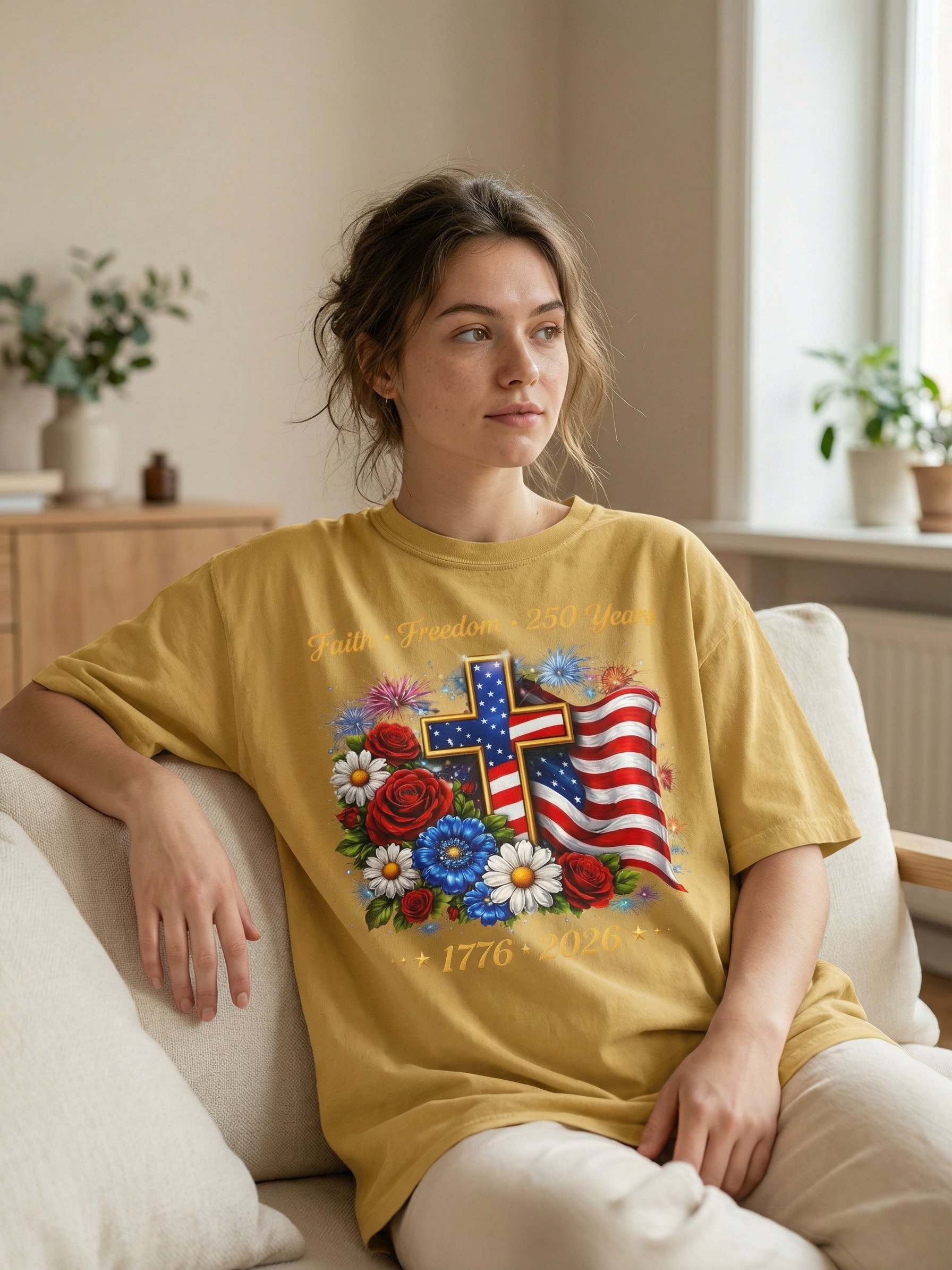 USA 250 Freedom Graphic Tee – Vintage Patriotic Shirt product image (6)