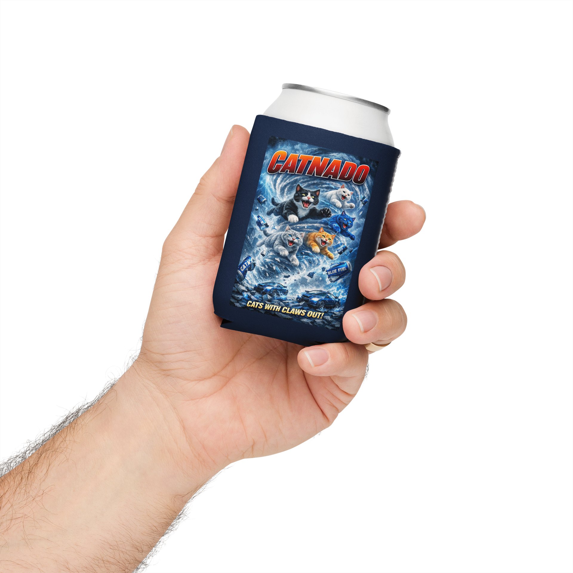 Catnado Blue fuel Can coozie product image (3)