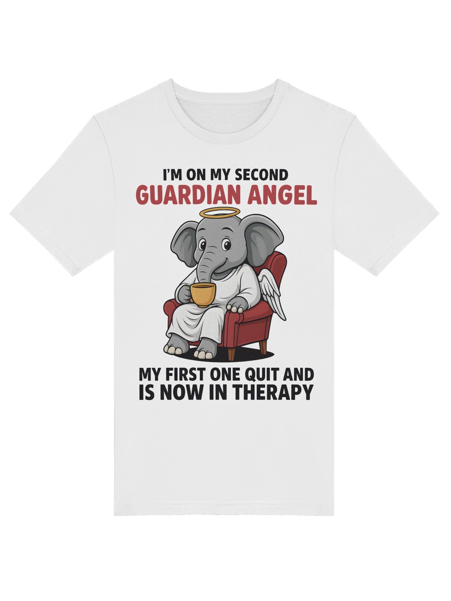 Funny Elephant Guardian Angel Coffee T-Shirt product image (5)
