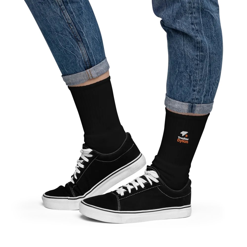 First Edition: TruckerDylan Socks with Logo in White & Orange product image (5)