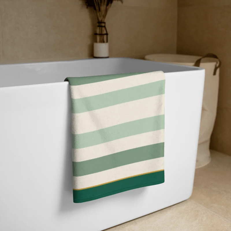Solace Signature Green Stripe Bath Towel product image (2)