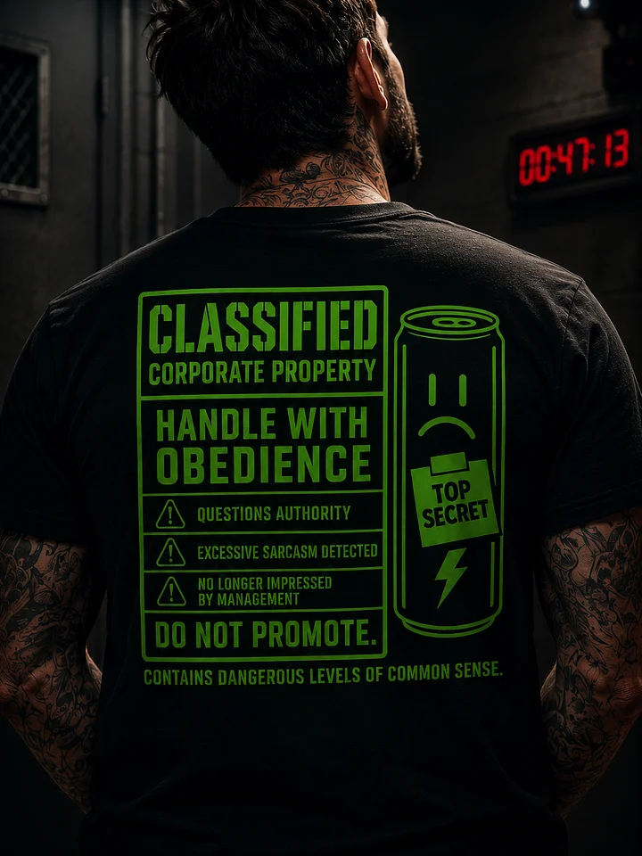 Classified Corporate Property – Handle With Obedience Heavyweight Tee product image (1)