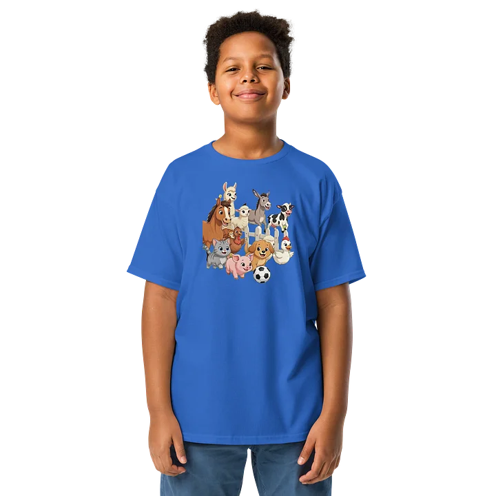 Cartoon Farm Animal Soccer Youth Tee product image (1)