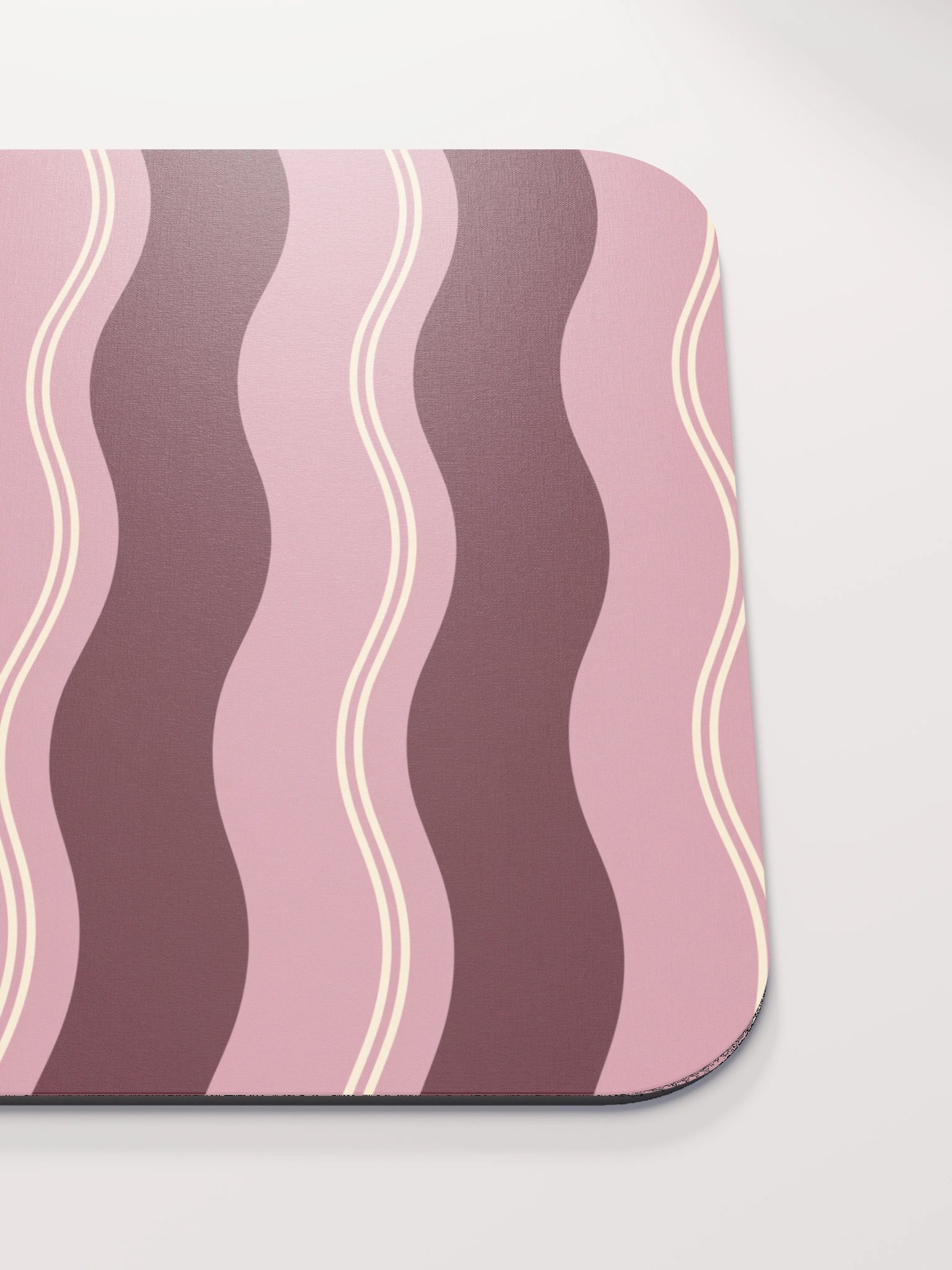 Rose Ribbon Gaming Mouse Pad — Pink & Burgundy Stripes product image (5)