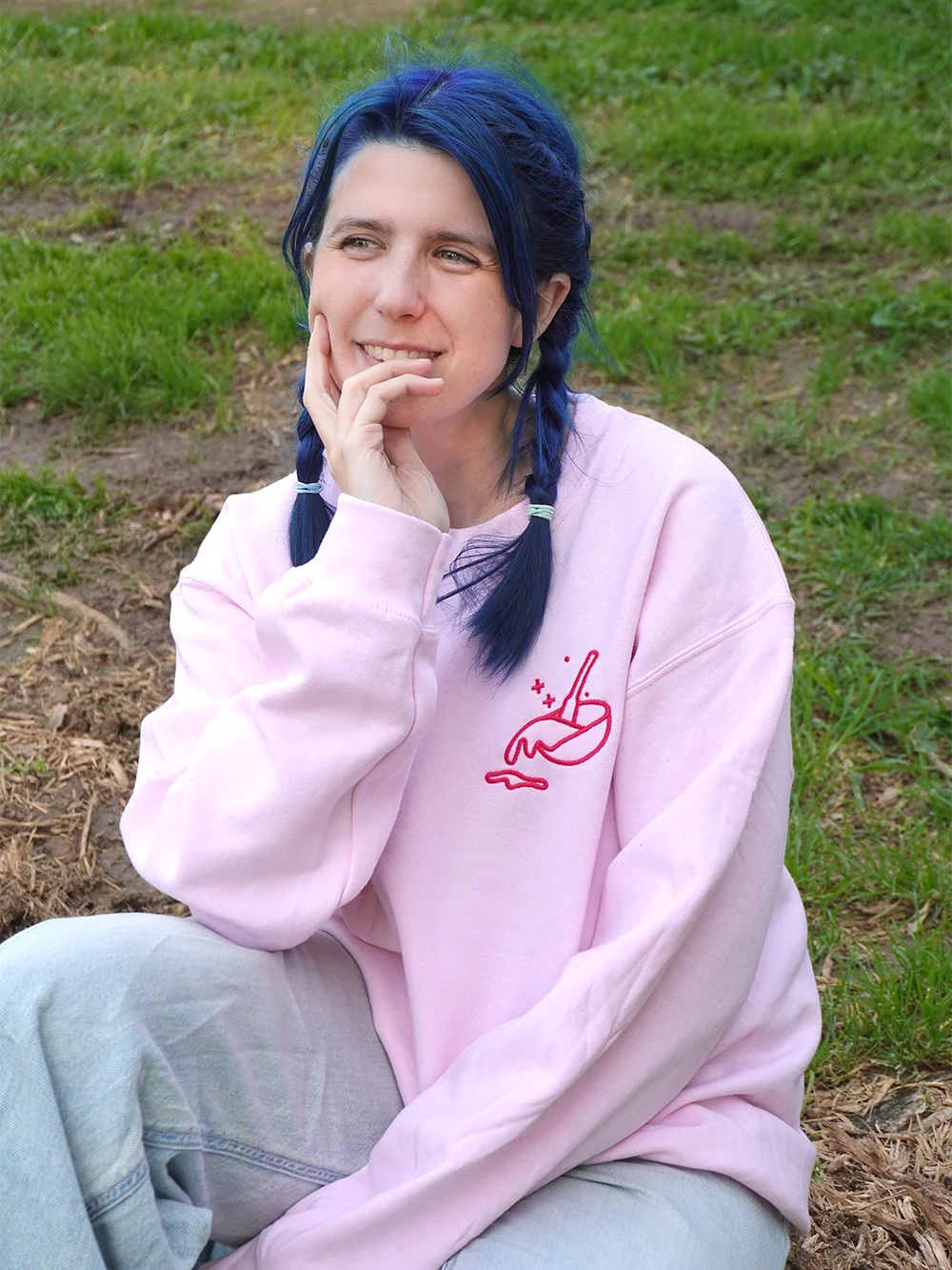The Amateur Embroidered Sweater (Pink) product image (2)