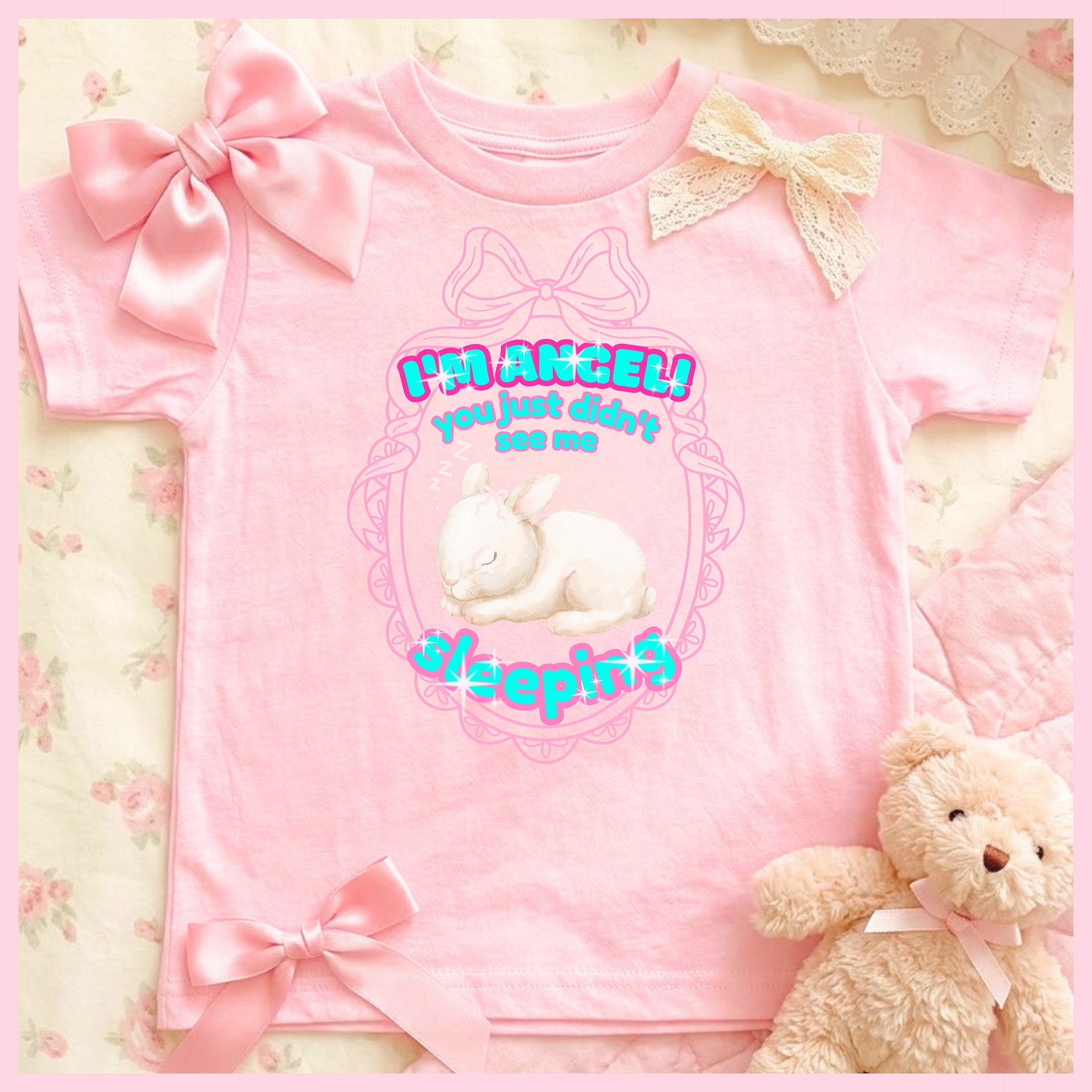I'M ANGEL! you just didn't see me sleeping🩷Super Soft🪽T-shirt🩷 product image (1)