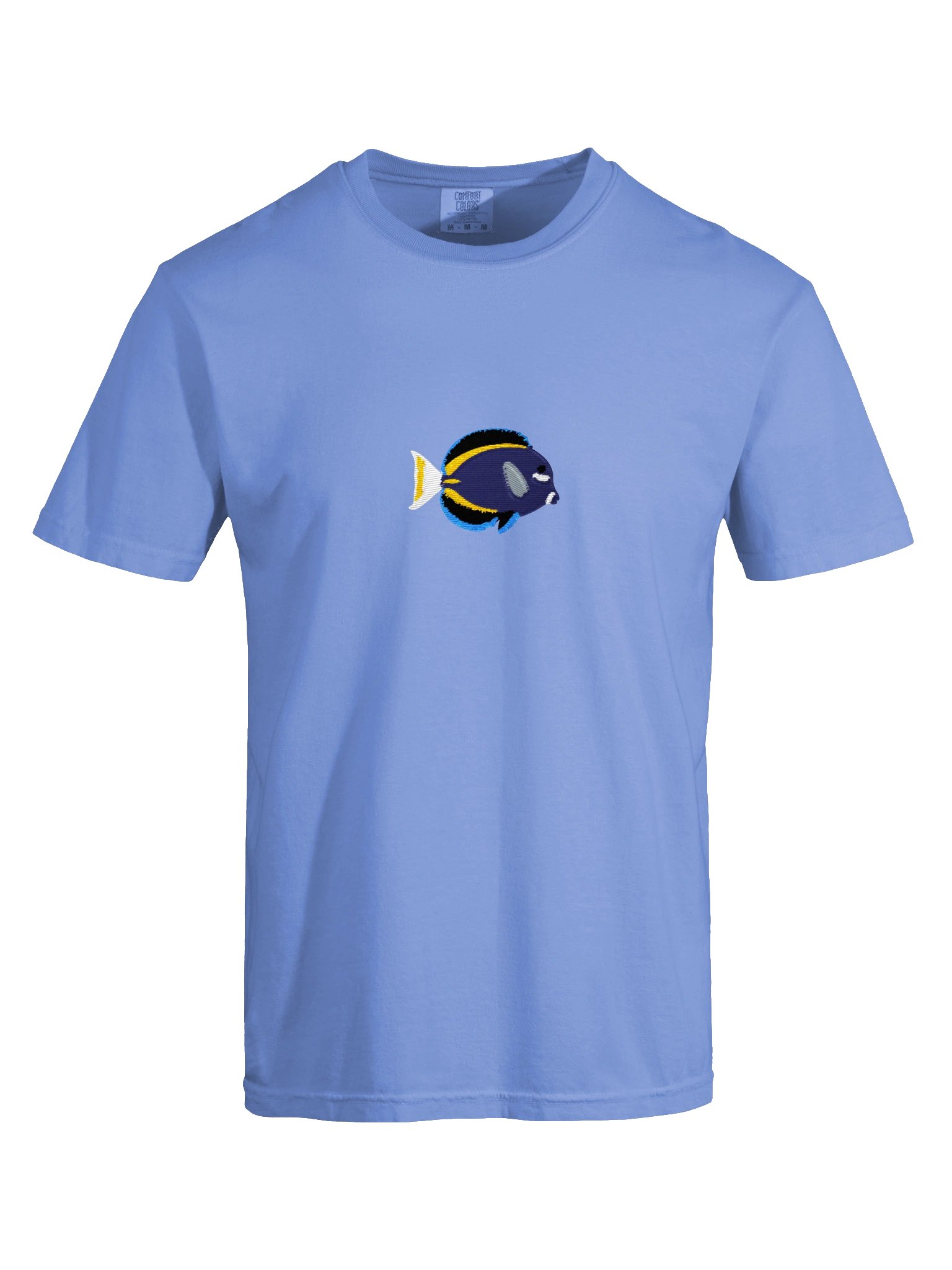 Whitecheek Tang Embroidered Shirt | Reef Aquarium Fish Embroidery Tee | Saltwater Marine Fish Apparel product image (9)