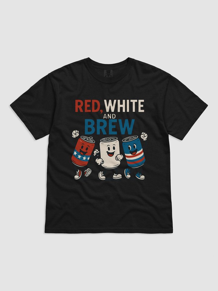 Red White and Brew 4th of July T-Shirt - Patriotic Beer & Soda Cans product image (2)