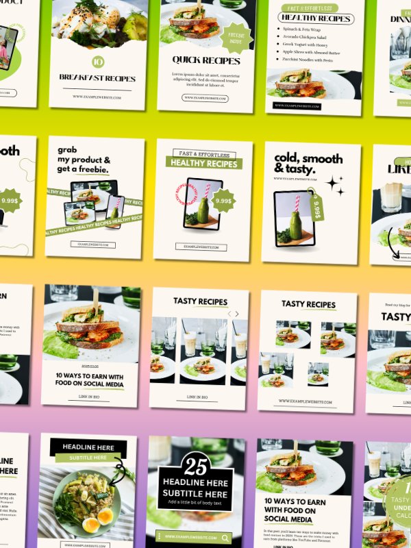 MRR/PLR Instagram Food Feed Templates product image (2)