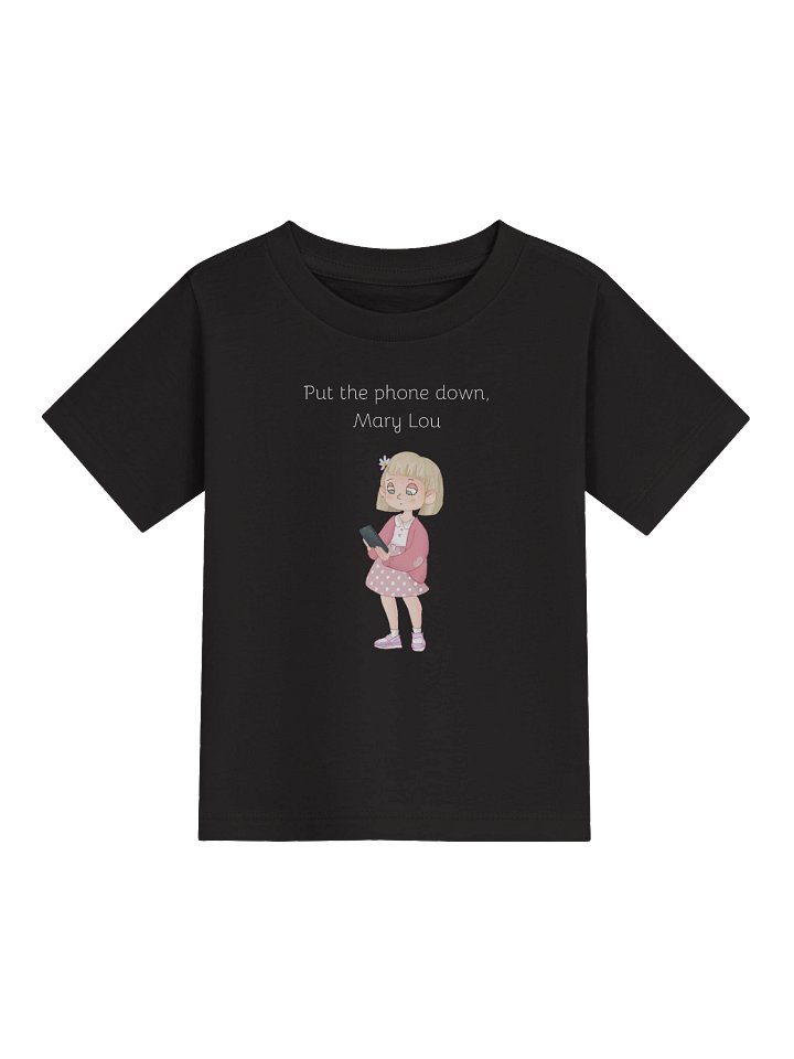 Mary Lou Baby Tee (white print) product image (1)