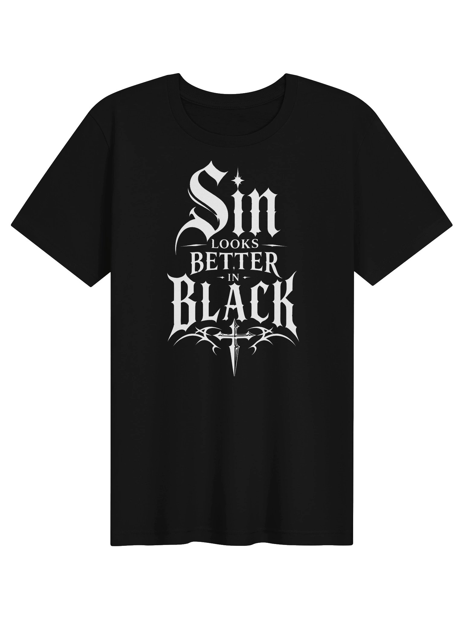 Sin Looks Better in Black- Unisex T-shirt product image (2)