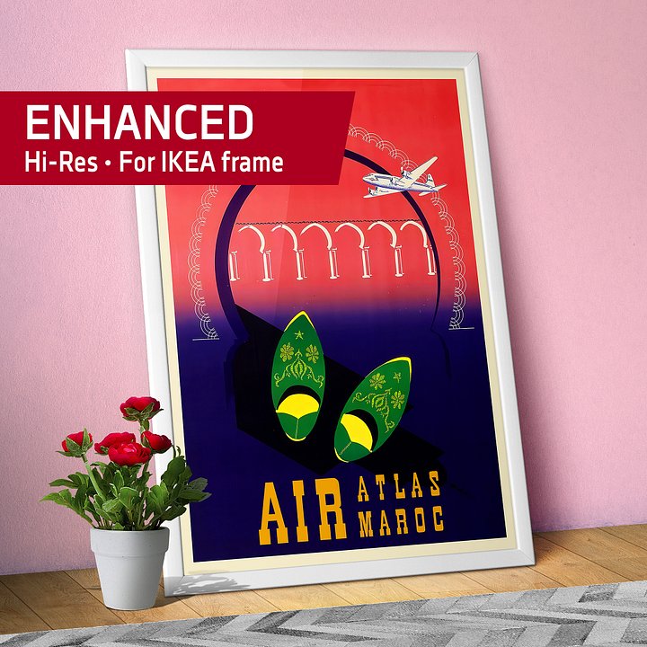 Morocco, Air Atlas, 1950s — retro travel poster, vintage travel print product image (1)