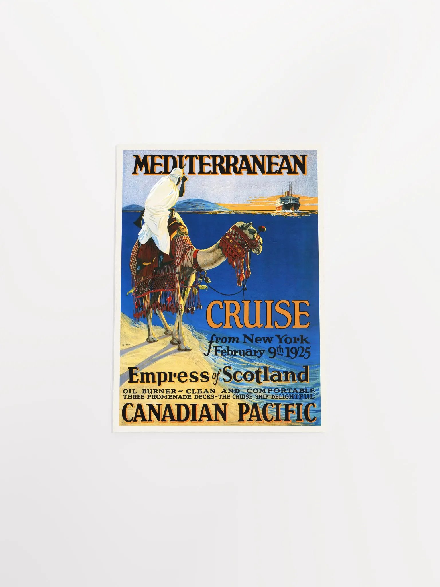 Algeria. Mediterranean Cruise, 1925 — retro vintage travel poster, retro travel art, retro travel wall art product image (9)