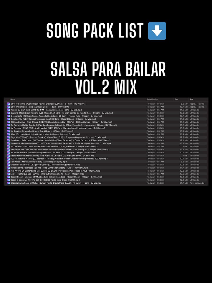 Salsa Para Bailar Mix Vol.2 – Song Pack product image (2)