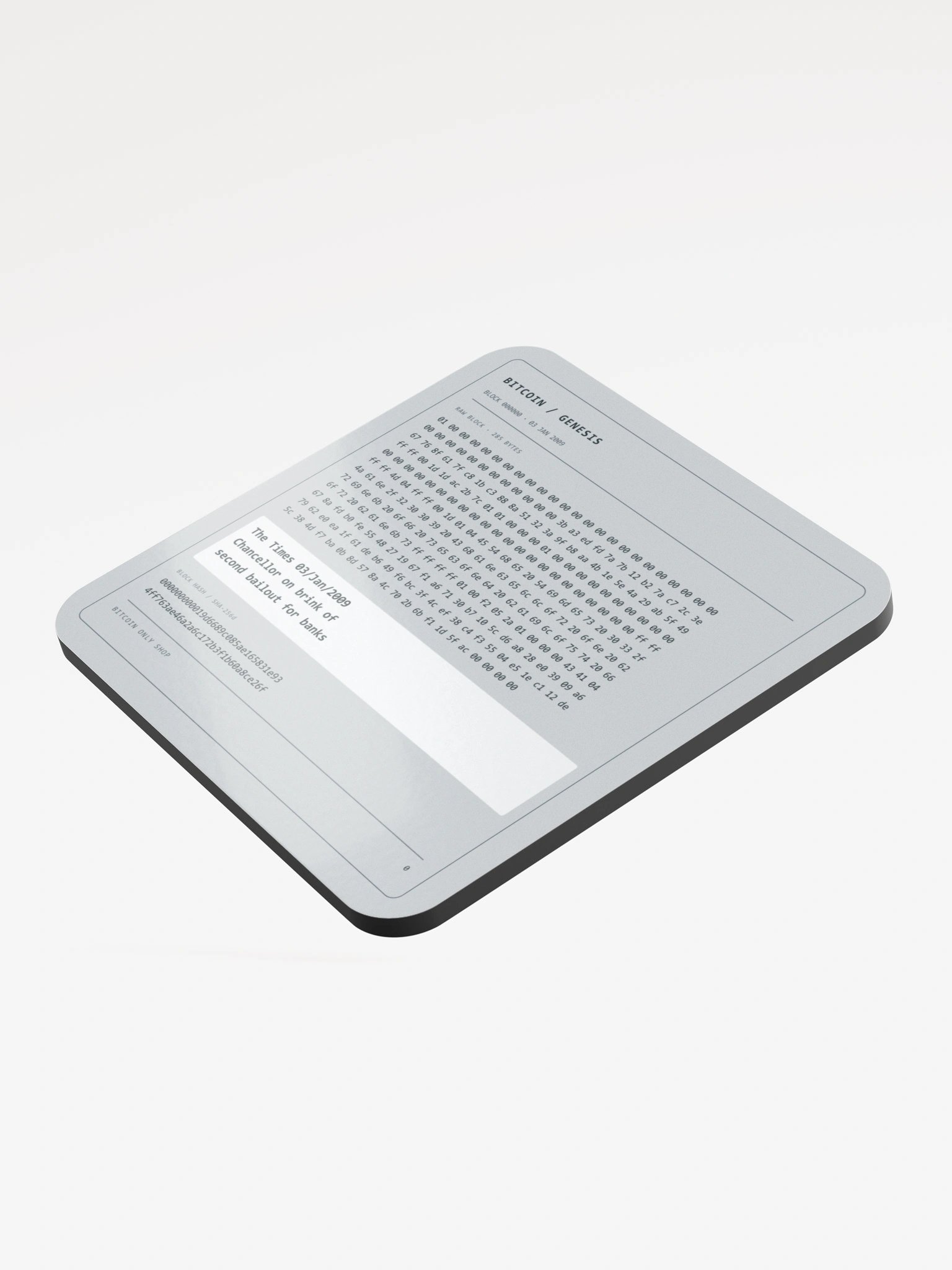 Genesis Block — Silver Bitcoin Coaster product image (3)