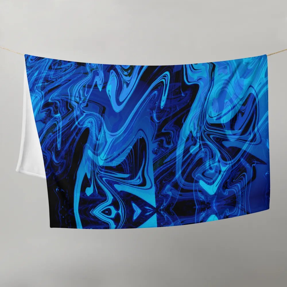 Blue and Black Swarm Pattern Urban Design Throw Blanket product image (21)