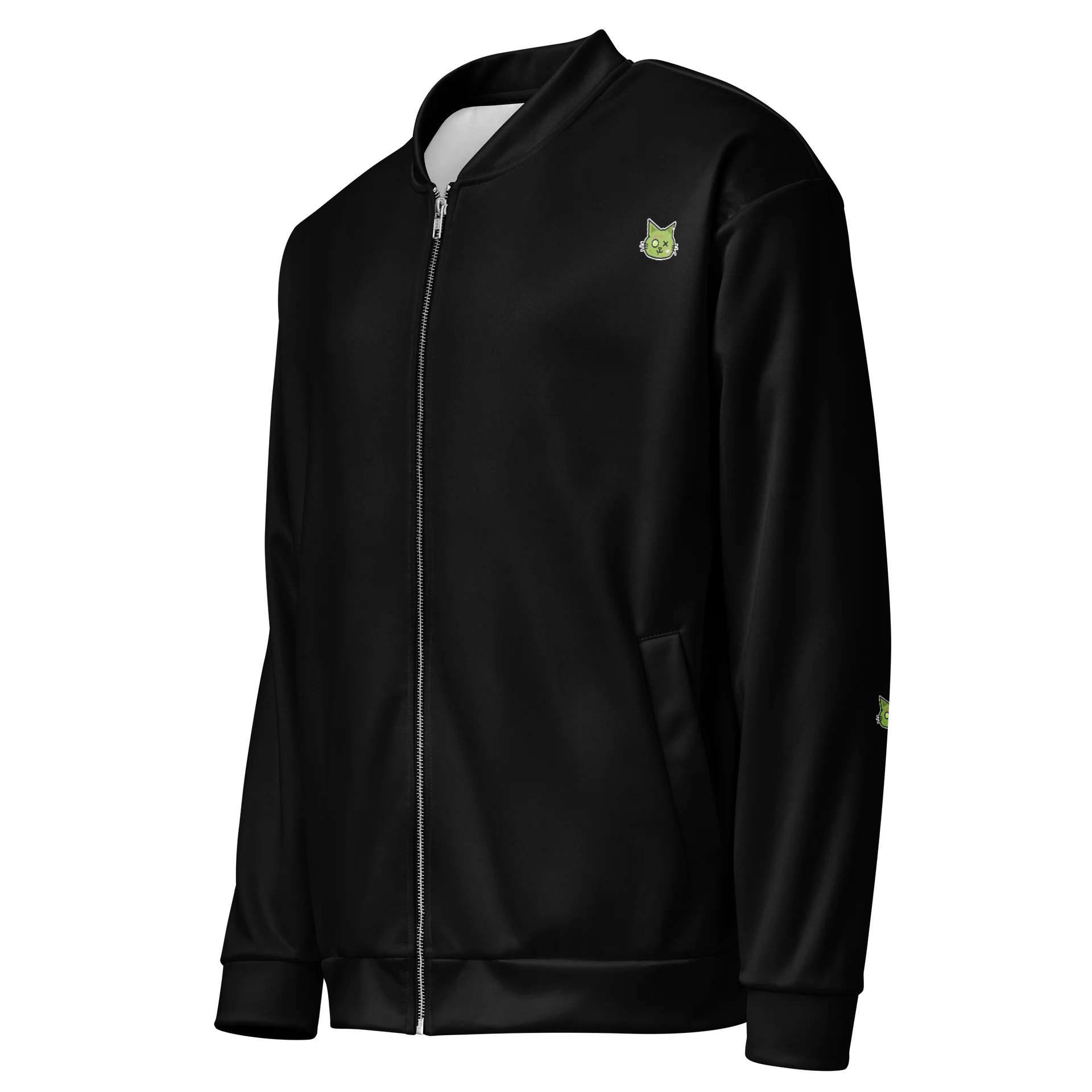 zombie.cat Logo Black Bomber Jacket product image (3)