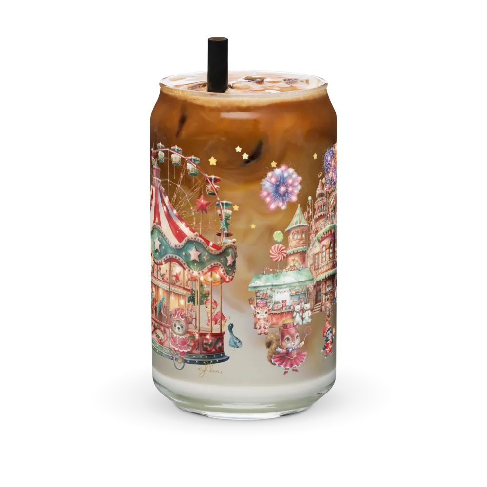 Midnight Circus Glass Can | 16oz – Whimsical & Elegant Drinkware product image (11)