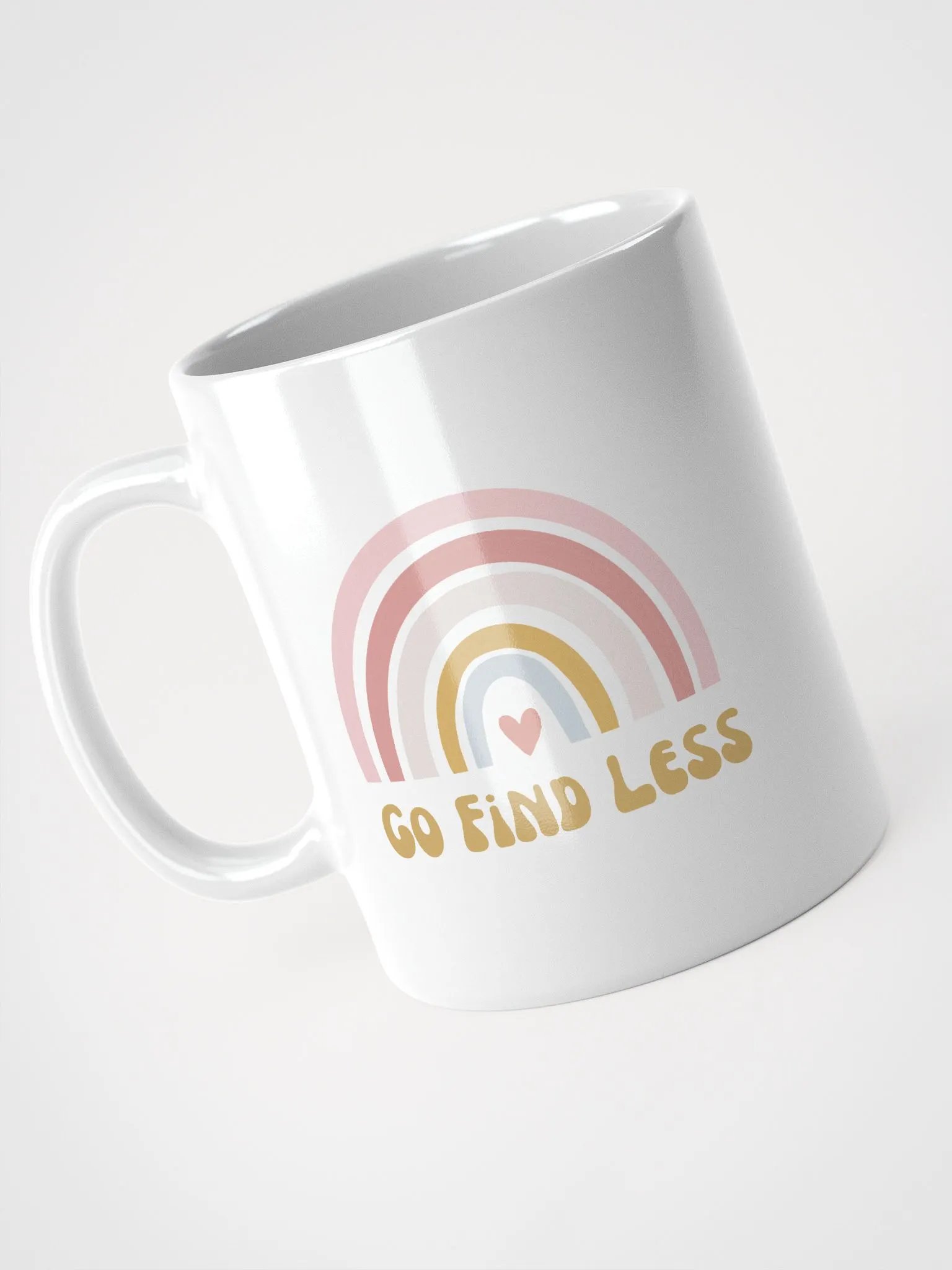 White Glossy Mug- Go find less product image (3)