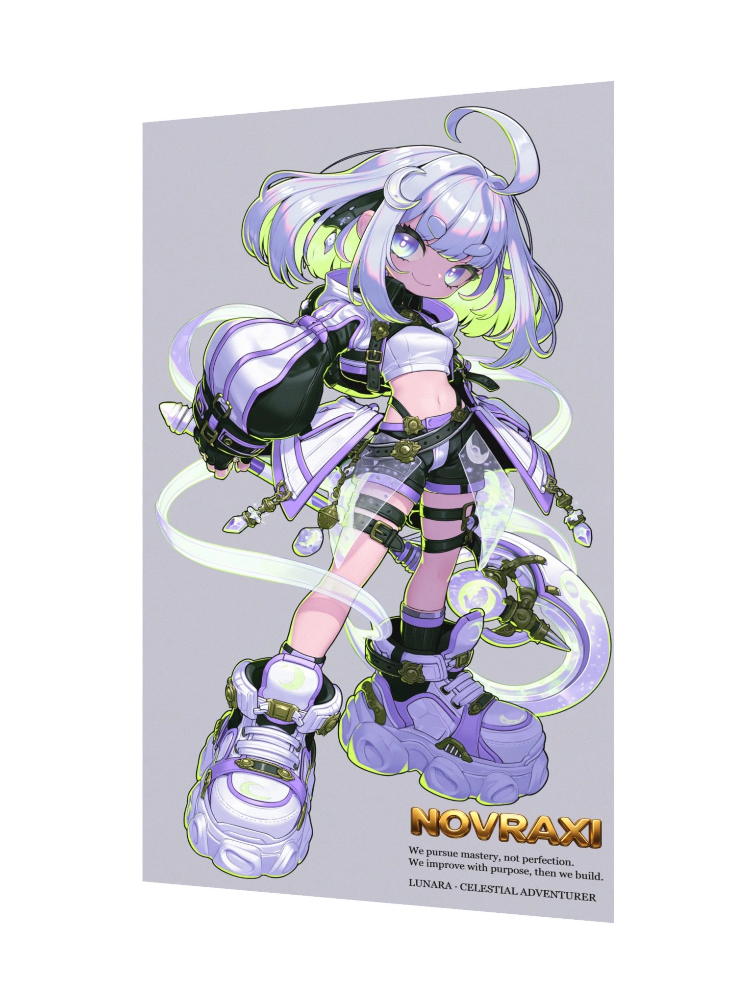 Celestial Adventurer Anime Poster | Pastel Fantasy Wall Art product image (4)