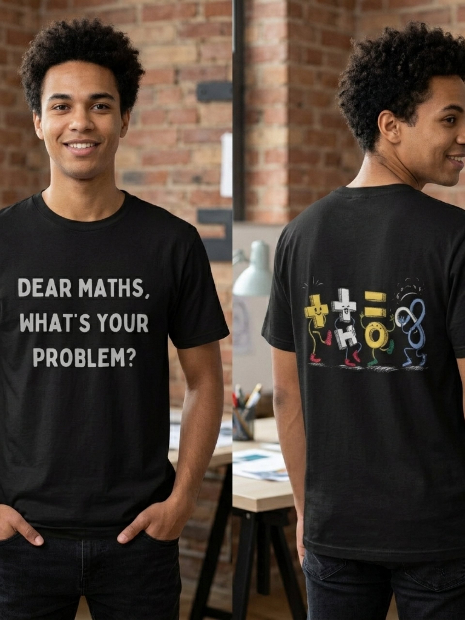Funny Maths Problem Graphic Tee – Back & Front Print product image (1)