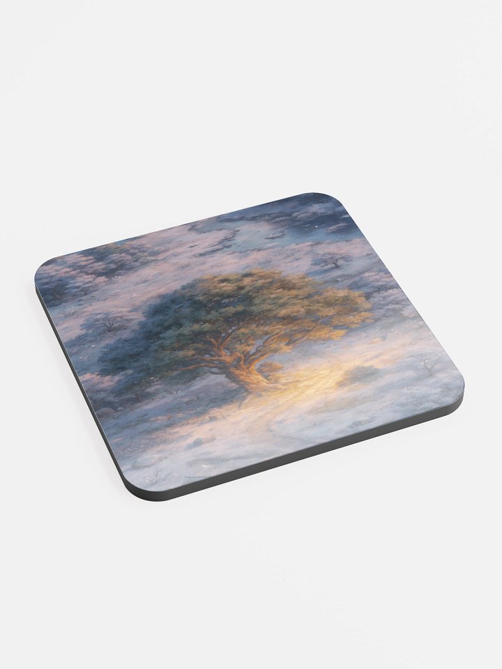 Serene Tree Glow - Glossed Cork Coaster product image (2)
