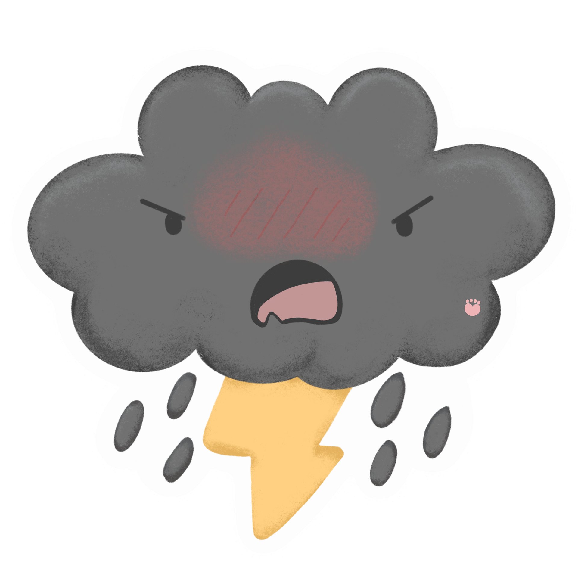 Grumpy Thundercloud Sticker product image (1)