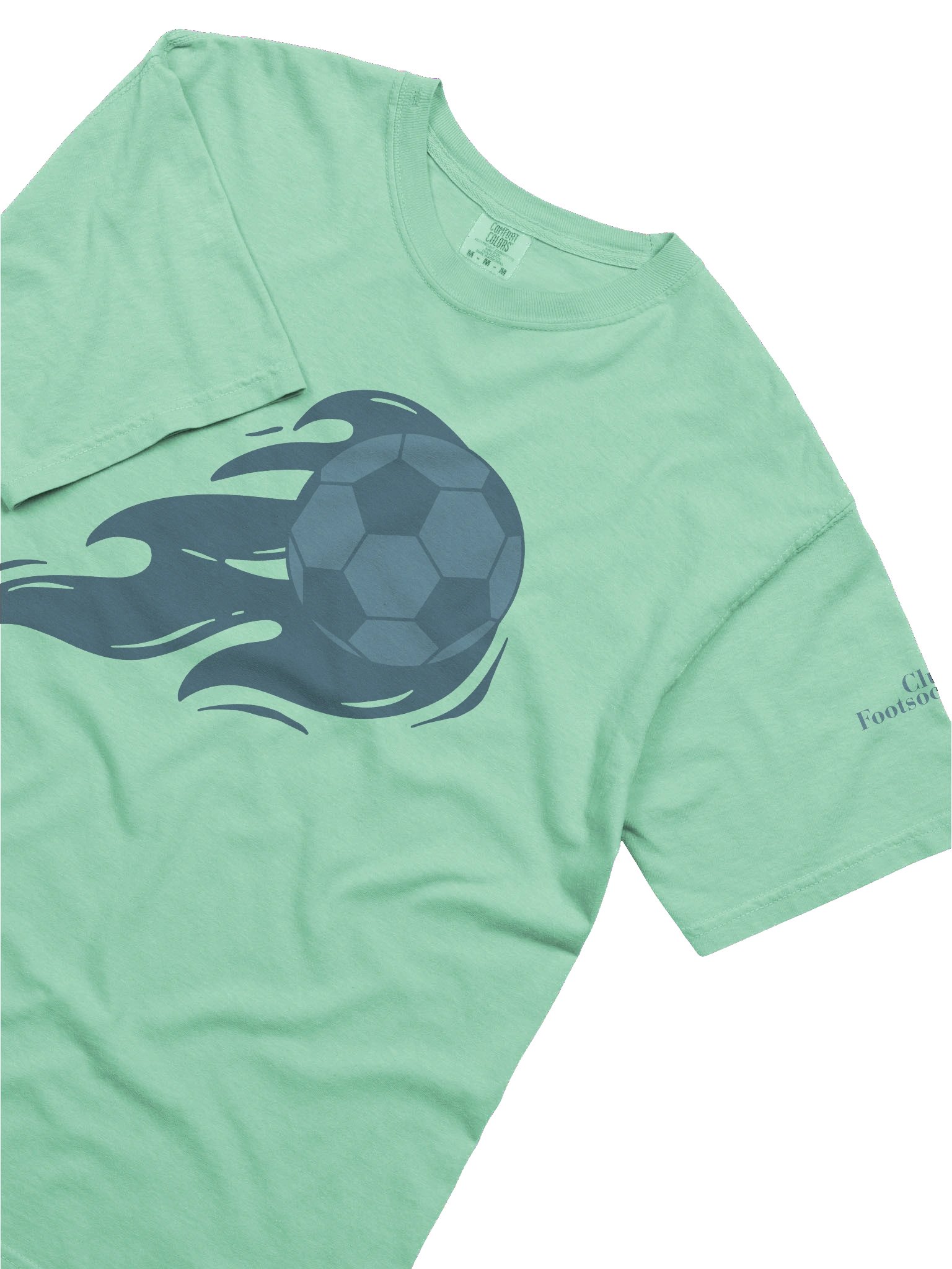 Blue Flaming Soccer Ball Comfort Tee product image (35)